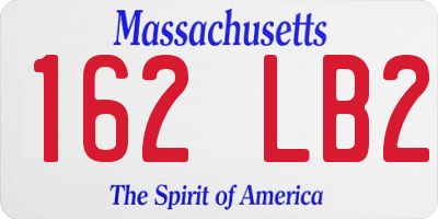 MA license plate 162LB2