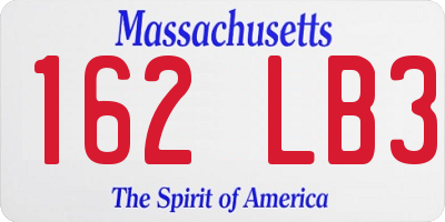 MA license plate 162LB3