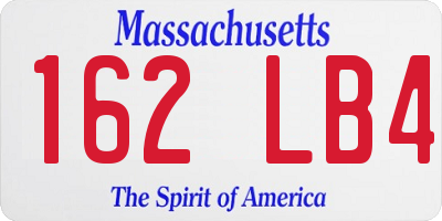 MA license plate 162LB4