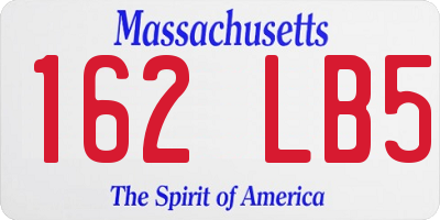 MA license plate 162LB5