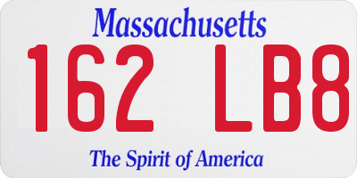 MA license plate 162LB8