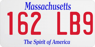 MA license plate 162LB9
