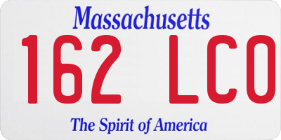 MA license plate 162LC0