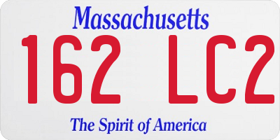 MA license plate 162LC2