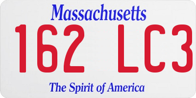 MA license plate 162LC3