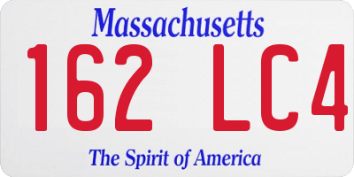 MA license plate 162LC4