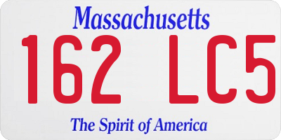 MA license plate 162LC5