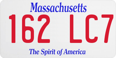 MA license plate 162LC7