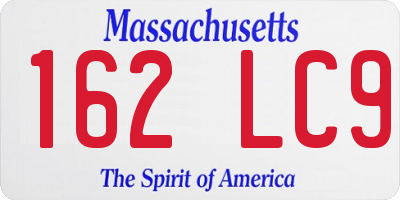 MA license plate 162LC9