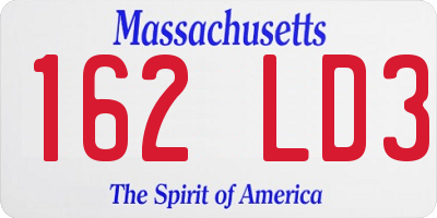 MA license plate 162LD3