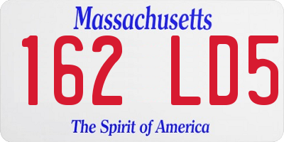 MA license plate 162LD5