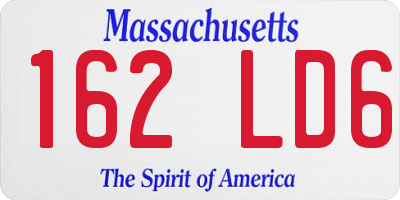 MA license plate 162LD6
