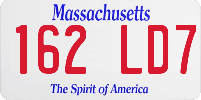 MA license plate 162LD7