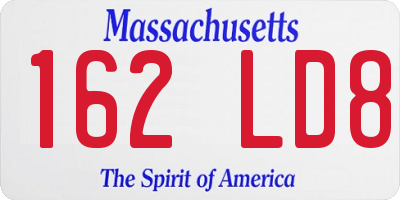 MA license plate 162LD8