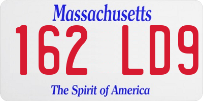 MA license plate 162LD9