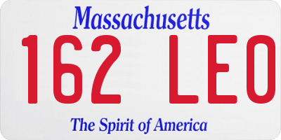 MA license plate 162LE0