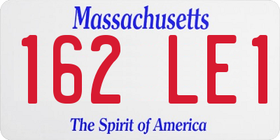 MA license plate 162LE1