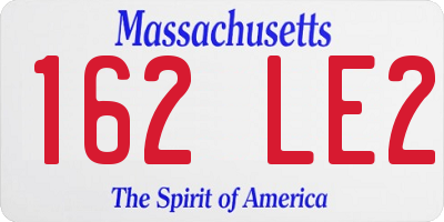 MA license plate 162LE2