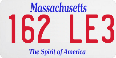 MA license plate 162LE3