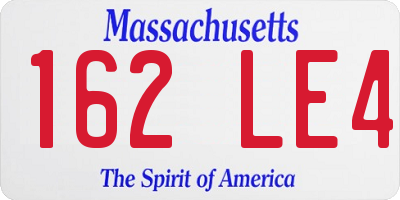 MA license plate 162LE4