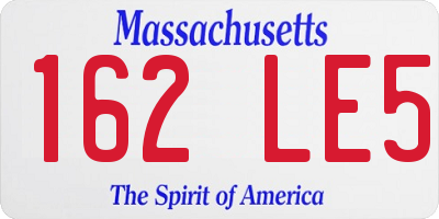 MA license plate 162LE5