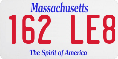 MA license plate 162LE8