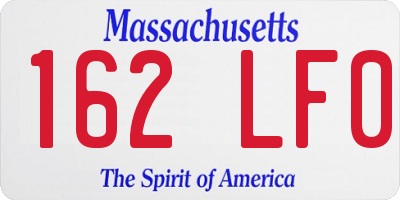 MA license plate 162LF0