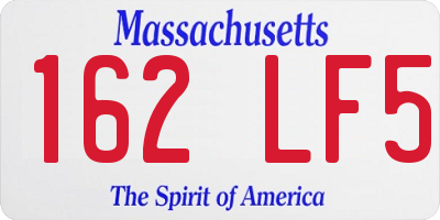 MA license plate 162LF5
