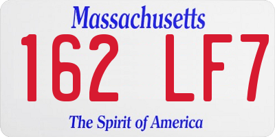 MA license plate 162LF7