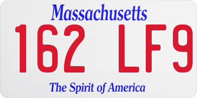 MA license plate 162LF9