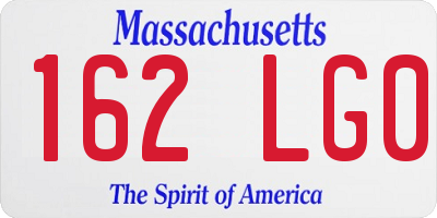MA license plate 162LG0