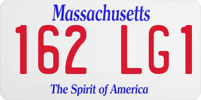 MA license plate 162LG1