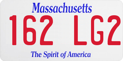 MA license plate 162LG2