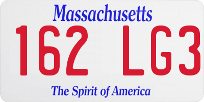 MA license plate 162LG3