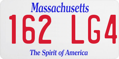 MA license plate 162LG4
