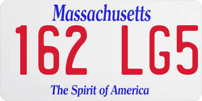 MA license plate 162LG5