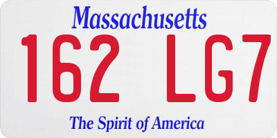 MA license plate 162LG7