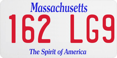 MA license plate 162LG9