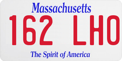 MA license plate 162LH0