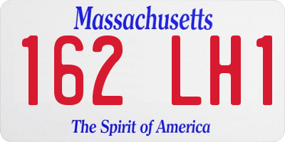 MA license plate 162LH1