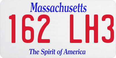 MA license plate 162LH3