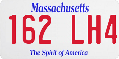 MA license plate 162LH4