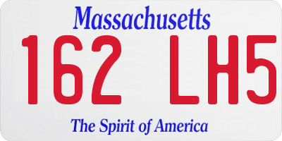 MA license plate 162LH5