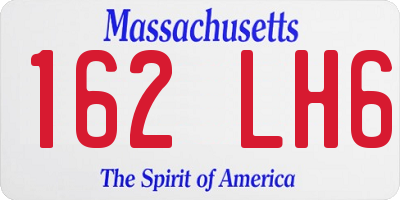 MA license plate 162LH6
