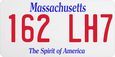 MA license plate 162LH7