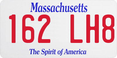 MA license plate 162LH8