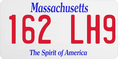 MA license plate 162LH9