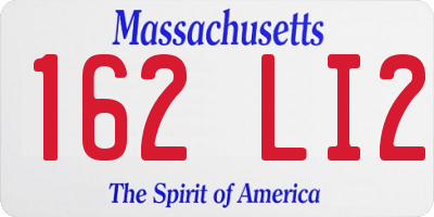 MA license plate 162LI2