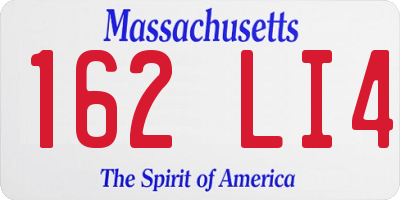 MA license plate 162LI4