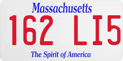 MA license plate 162LI5